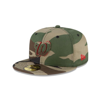 Green Washington Nationals Hat - New Era MLB Forest Pop 59FIFTY Fitted Caps USA5187920